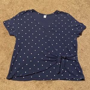 This is an old navy tie waist shirt.